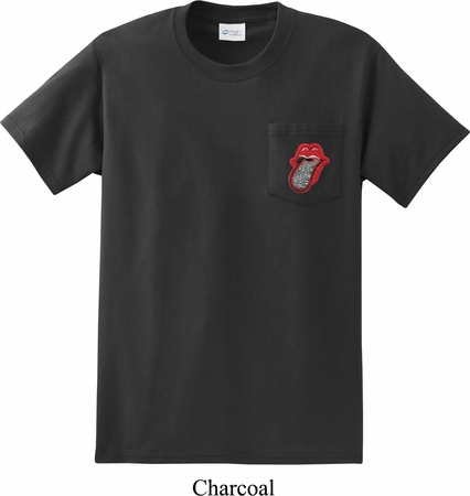 Crystal Tongue Patch Pocket Print Pocket Shirt