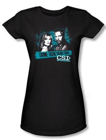 CSI Juniors T-shirt Cross The Line Girly Black Tee