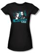 CSI Juniors T-shirt Cross The Line Girly Black Tee