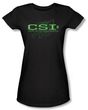 CSI Juniors T-shirt Sketchy Shadow Girly Black Tee