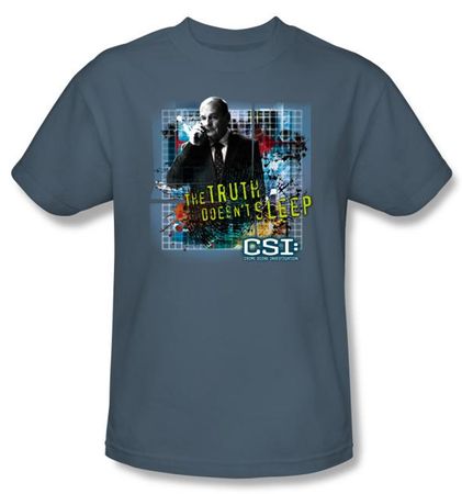 CSI T-shirt - Truth Doesn't Sleep Adult Slate Tee