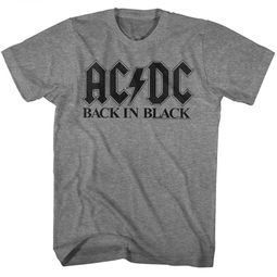 Mens AC/DC Back in Black T-shirt - Heather Gray
