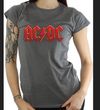 Ladies AC/DC LOGO T-shirt - Charcoal Gray