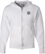 Mens Full Zip LOTUS OM Yoga Hoodie - White