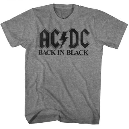 Mens AC/DC Back in Black T-shirt - Heather Gray