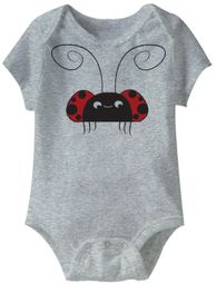 Cute Lady Bug Funny Baby Romper Grey Infant Babies Creeper Cute Lady Bug Funny Baby Romper Grey Infant Babies Creeper