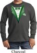 Dark Green Tuxedo Kids Long Sleeve Shirt