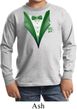 Dark Green Tuxedo Kids Long Sleeve Shirt