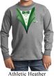 Dark Green Tuxedo Kids Long Sleeve Shirt