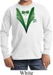 Dark Green Tuxedo Kids Long Sleeve Shirt