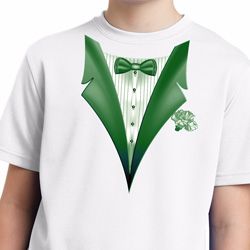Dark Green Tuxedo Kids Moisture Wicking Shirt