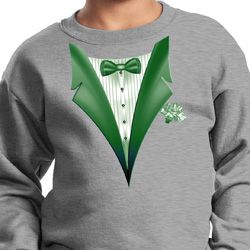 Dark Green Tuxedo Kids Sweat Shirt