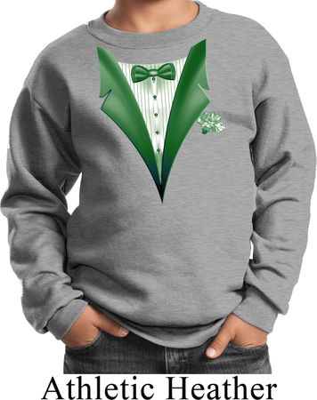 Dark Green Tuxedo Kids Sweat Shirt