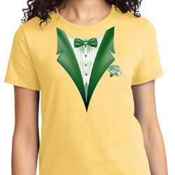 Dark Green Tuxedo Ladies Shirt
