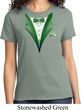 Dark Green Tuxedo Ladies Shirt