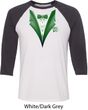 Dark Green Tuxedo Mens Raglan Shirt