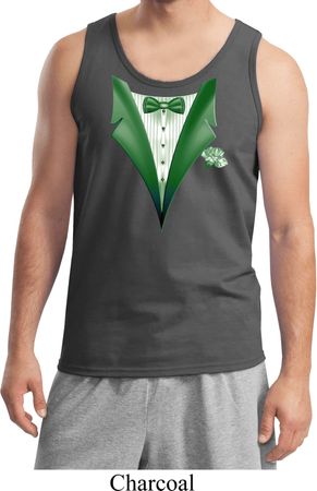 Dark Green Tuxedo Mens Tank Top