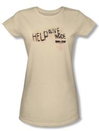 Dawn Of The Dead Juniors T-shirt Help Alive Inside Natural Tee Shirt