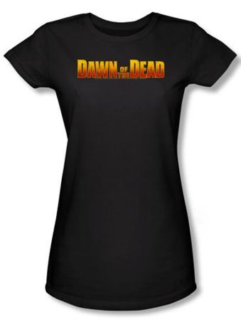 Dawn Of The Dead Juniors T-shirt Movie Dawn Logo Black Tee Shirt