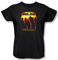 Dawn Of The Dead Ladies T-shirt Title Logo Black Tee Shirt