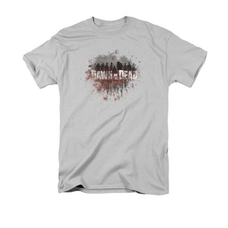 Dawn Of The Dead Shirt Creeping Shadows Adult Silver Tee T-Shirt