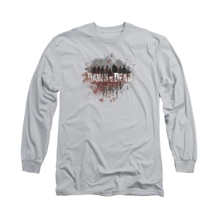 Dawn Of The Dead Shirt Creeping Shadows Long Sleeve Silver Tee T-Shirt