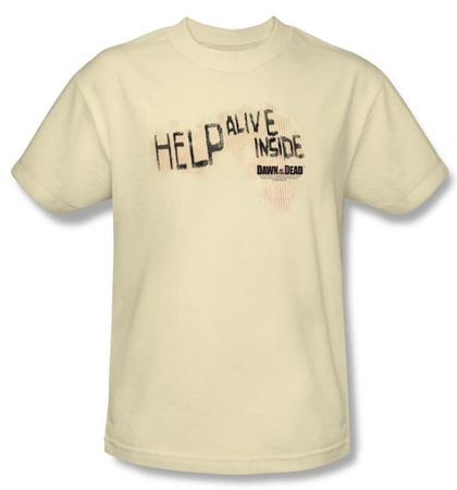 Dawn Of The Dead T-Shirt Help Alive Inside Adult Natural Tee Shirt