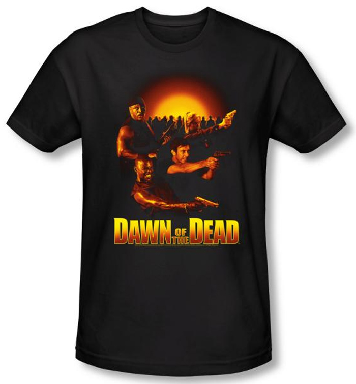 Dawn Of The Dead Tshirt Movie Dawn Collage Black Slim Fit Tee Shirt