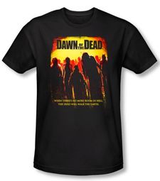 Dawn Of The Dead T-shirt Movie Title Adult Black Slim Fit Tee Shirt