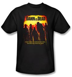 Dawn Of The Dead T-Shirt Movie Title Adult Black Tee Shirt