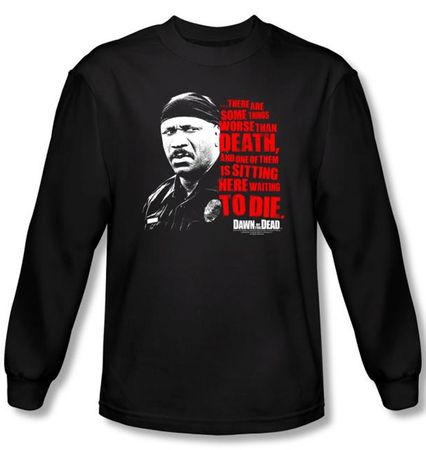 Dawn Of The Dead T-shirt Movie Worse Than Death Black Long Sleeve Tee