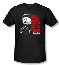 Dawn Of The Dead T-shirt Movie Worse Than Death Black Slim Fit Shirt