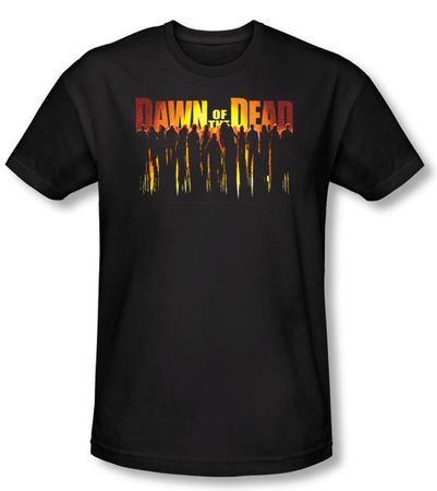 Dawn Of The Dead T-shirt Walking Adult Black Slim Fit Shirt