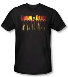 Dawn Of The Dead T-shirt Walking Adult Black Slim Fit Shirt