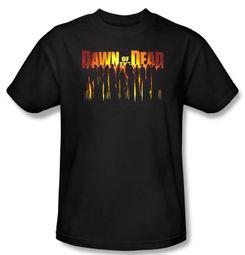 Dawn Of The Dead T-Shirt Walking Adult Black Tee Shirt
