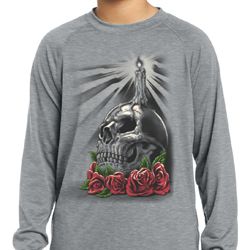 Day of the Dead Candle Skull Kids Dry Wicking Long Sleeve Shirt