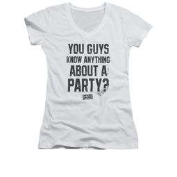Dazed And Confused Shirt Juniors V Neck Party Time White Tee T-Shirt
