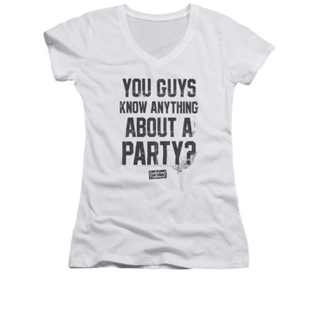 Dazed And Confused Shirt Juniors V Neck Party Time White Tee T-Shirt