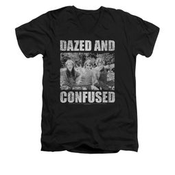 Dazed And Confused Shirt Slim Fit V Neck Rock On Black Tee T-Shirt Dazed And Confused Shirt Slim Fit V Neck Rock On Black Tee T-Shirt