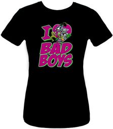 DC Comics Villians Juniors T-shirt - I Heart Bad Boys Tee