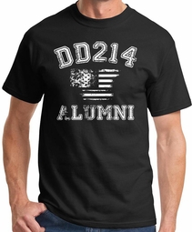DD214 Military Veteran Alumni T-shirt - Black