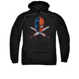 Deathstroke Hoodie Sweatshirt Crossed Swords Black Adult Hoody Sweat Shirt