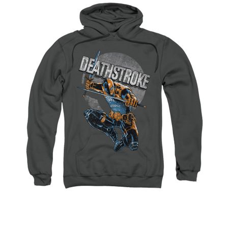 Deathstroke Hoodie Sweatshirt Retro Charcoal Adult Hoody Sweat Shirt