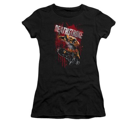 Deathstroke Shirt Blood Splattered Juniors Black Tee T-Shirt