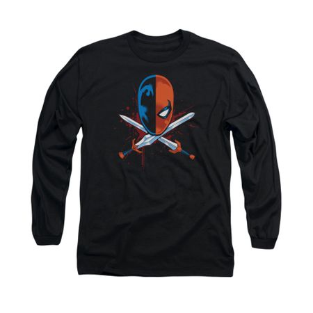 Deathstroke Shirt Crossed Swords Long Sleeve Black Tee T-Shirt
