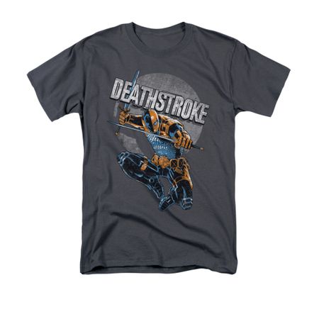 Deathstroke Shirt Retro Adult Charcoal Tee T-Shirt