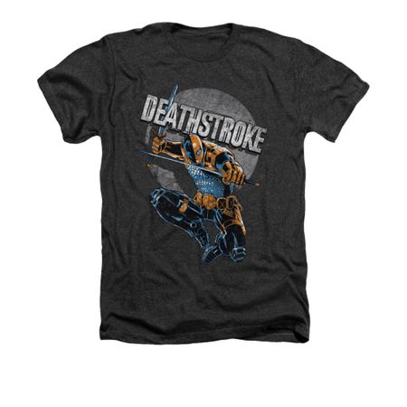 Deathstroke Shirt Retro Adult Heather Charcoal Tee T-Shirt