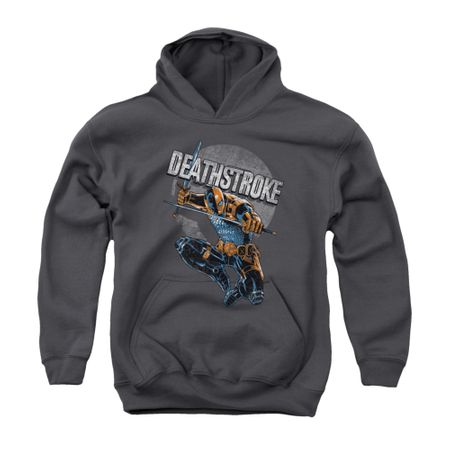 Deathstroke Youth Hoodie Retro Charcoal Kids Hoody
