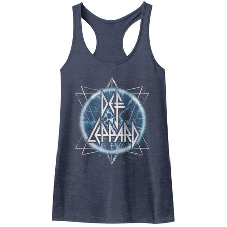 Def Leppard Juniors Tank Top Electric Eye Navy Blue Racerback