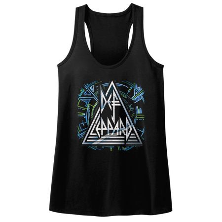 Def Leppard Juniors Tank Top Logo Black Racerback